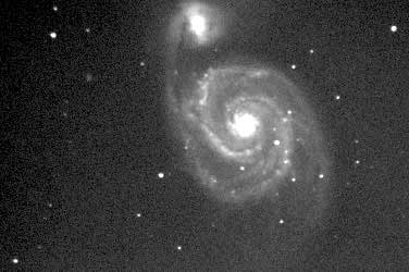 Wirlpoolgalaxie im Sternbild Gro�er Wagen, 100sec. belichtet am 12. Mai 2001, 02:44 Uhr
